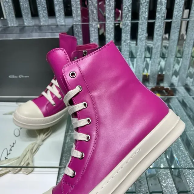 Rick Owens DRKSHDW Geobasket Magenta and Cream Lifestyle Sneakers 5
