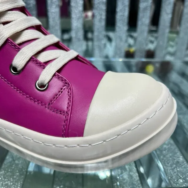 Rick Owens DRKSHDW Geobasket Magenta and Cream Lifestyle Sneakers 8