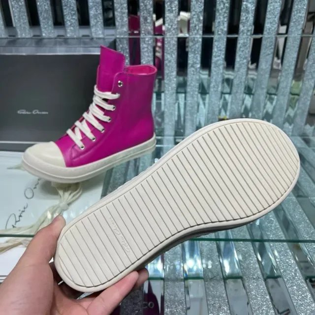 Rick Owens DRKSHDW Geobasket Magenta and Cream Lifestyle Sneakers 9