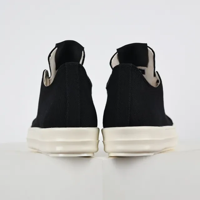 Rick Owens Geobasket Black and Cream Canvas Lifestyle Sneakers 8