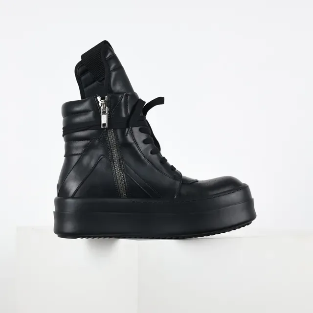 Rick Owens Ramones Black Platform Ankle Boots 7