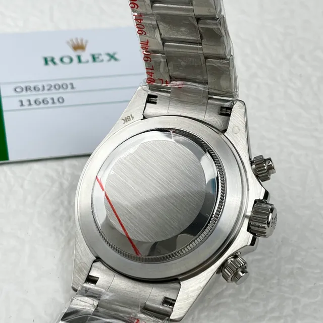 Rolex Cosmograph Daytona Esfera texturizada cinza aço inoxidável relógio mecânico 4