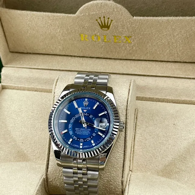 Rolex Sky-Dweller Cadran Bleu Acier Inoxydable Montre Mécanique 2