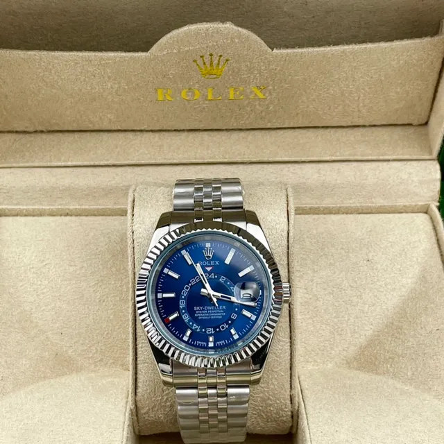 Rolex Sky-Dweller Cadran Bleu Acier Inoxydable Montre Mécanique 3