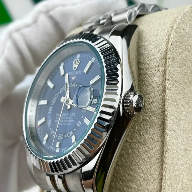 Rolex Sky-Dweller Cadran Bleu Acier Inoxydable Montre Mécanique 6