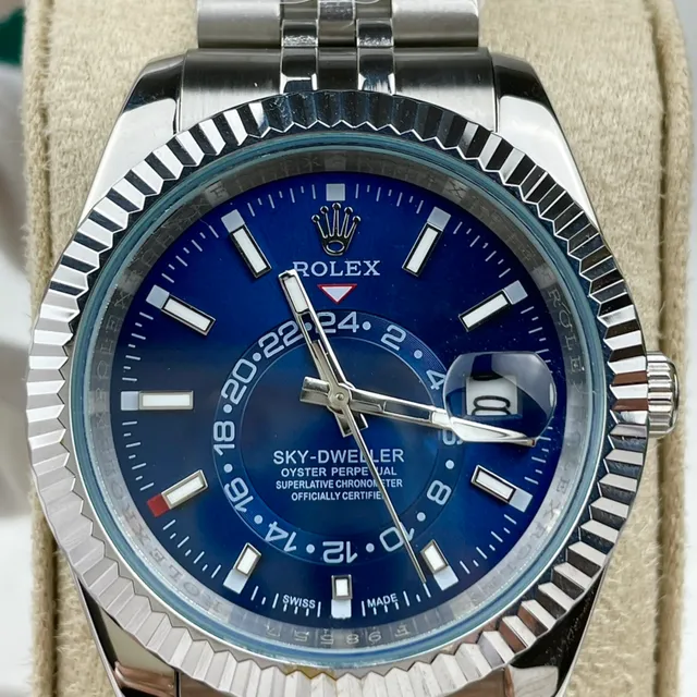 Rolex Sky-Dweller Cadran Bleu Acier Inoxydable Montre Mécanique 7