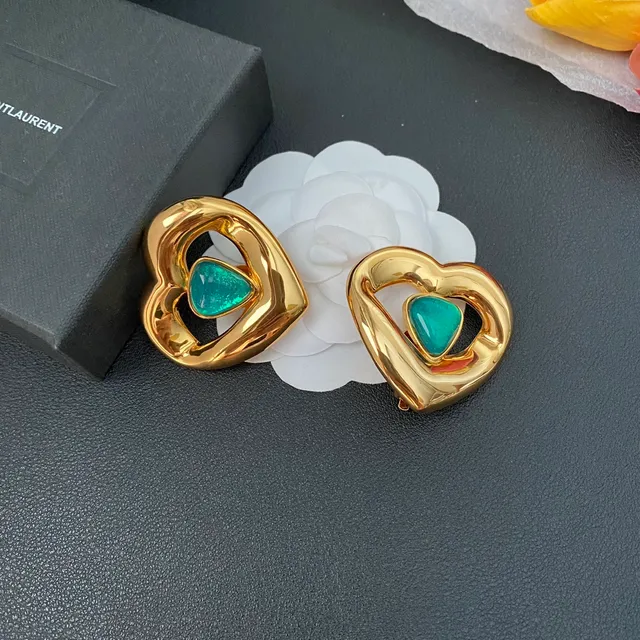 Saint Laurent Ami de Coeur boucles d'oreilles cœur turquoise 5