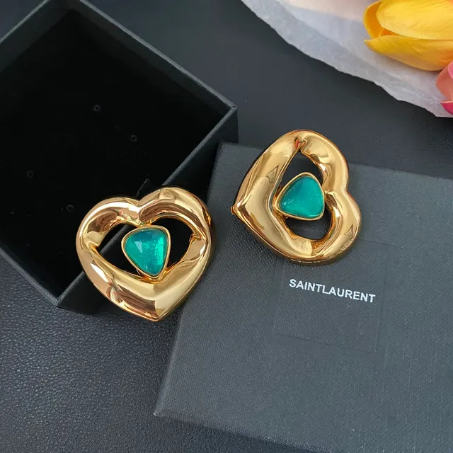 Saint Laurent Ami de Coeur boucles d'oreilles cœur turquoise 6
