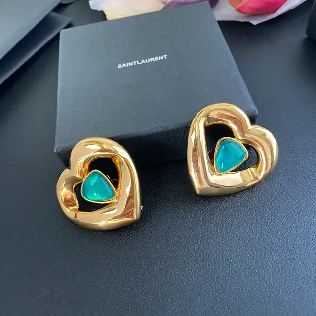 Saint Laurent Ami de Coeur boucles d'oreilles cœur turquoise 8