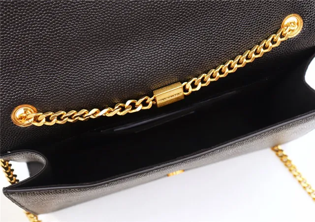 Saint Laurent Kate Black Structured Flap Front Embossed Monogram Chain Bag 10