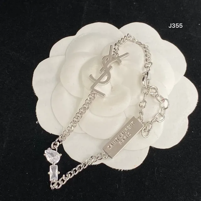 سوار Saint Laurent Monogram سلسلة فضة وذهب تشارم 5