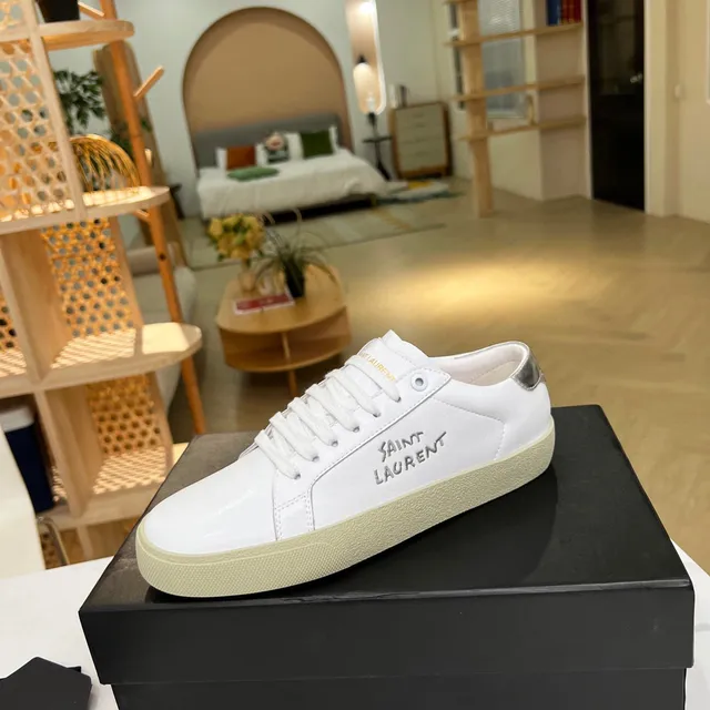 Saint Laurent SL/10 Tênis Lifestyle Branco Bordado 6
