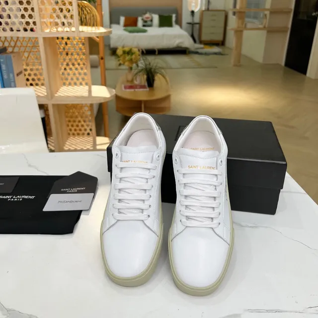 Saint Laurent SL/10 Tênis Lifestyle Branco Bordado 7