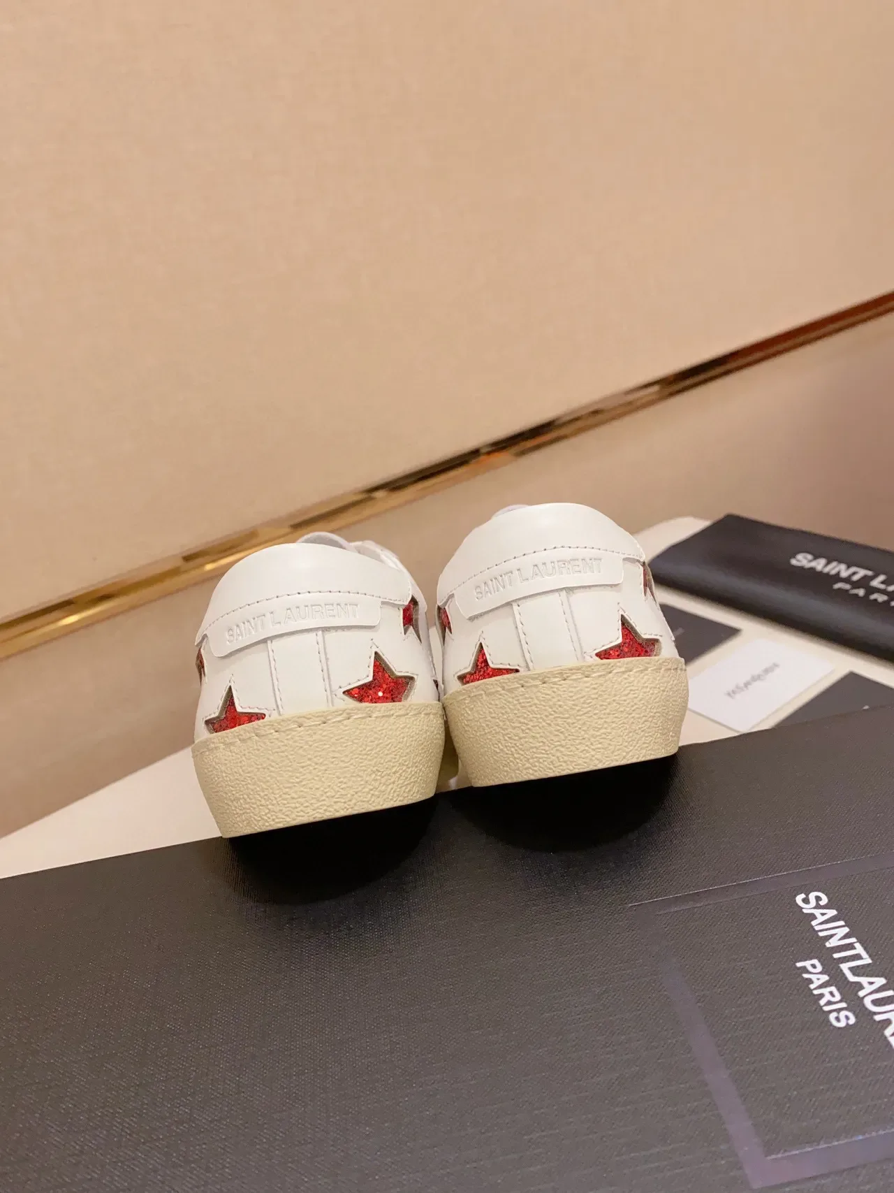 Saint Laurent Star-Embellished White Leather Lifestyle Sneakers 2