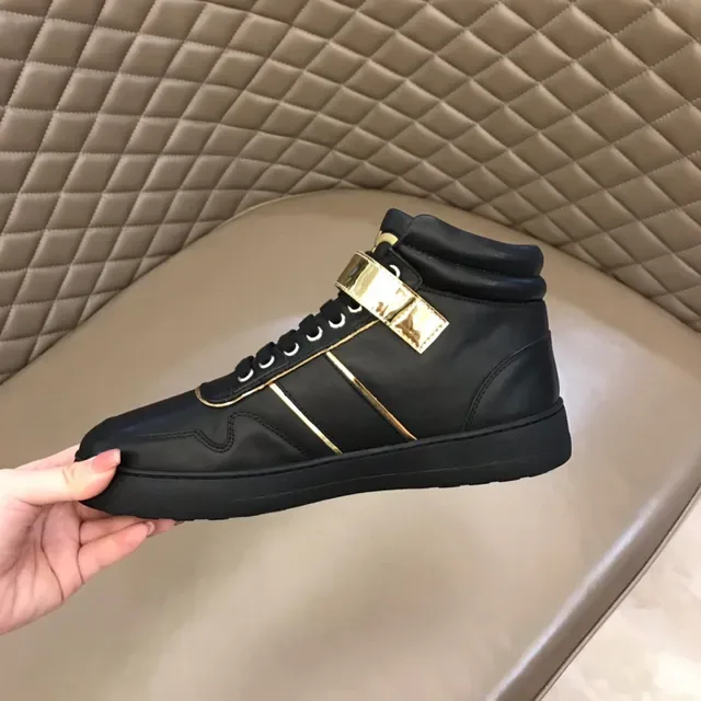 Salvatore Ferragamo Black Gold High-Top Leather Lifestyle Sneakers 3