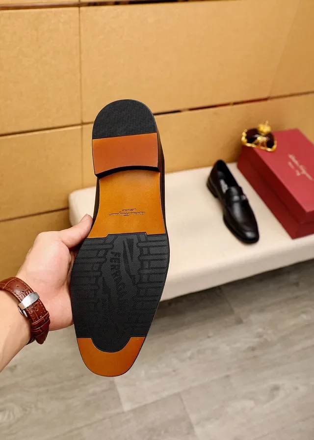 Salvatore Ferragamo Gancini Loafer Black Leather Horsebit Buckle Loafers 2