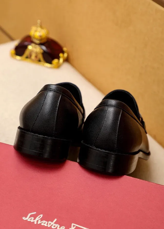Salvatore Ferragamo Gancini Loafer Black Leather Horsebit Buckle Loafers 3