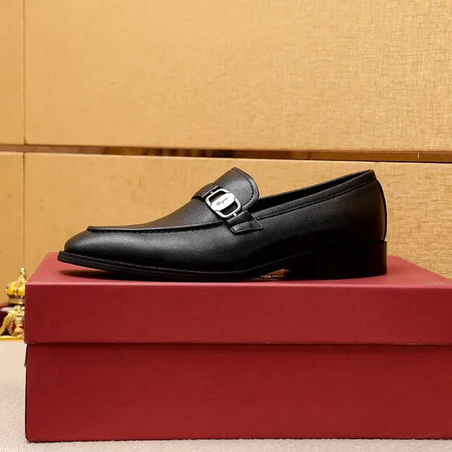 Salvatore Ferragamo Gancini Loafer Black Leather Horsebit Buckle Loafers 6