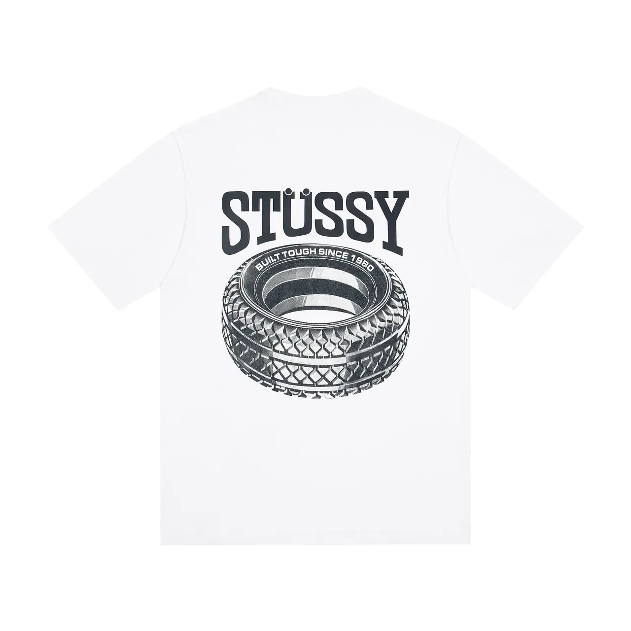 Stussy Stock Logo and Tire Graphic T-Shirt 2