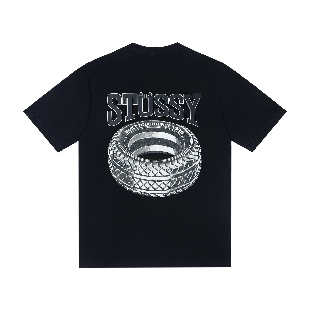 Stussy Stock Logo and Tire Graphic T-Shirt 4