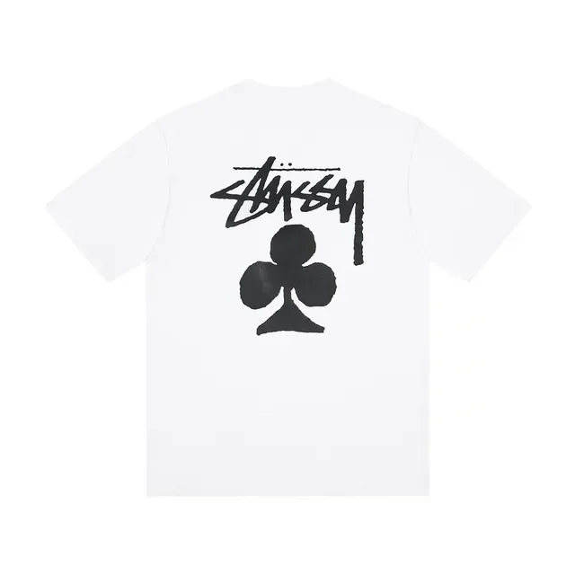 Stussy White Black Graphic Print Crew Neck T-Shirt 3