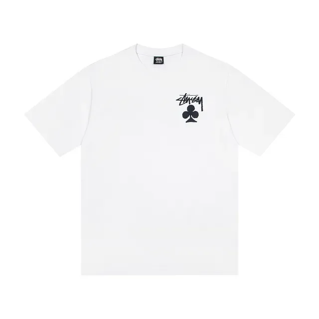 Stussy White Black Graphic Print Crew Neck T-Shirt 4