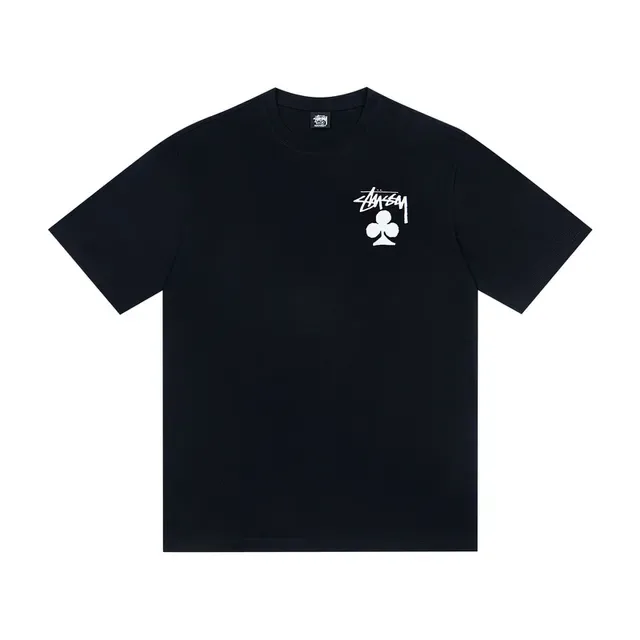 Stussy White Black Graphic Print Crew Neck T-Shirt 6