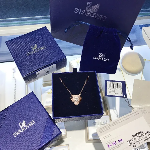 Swarovski Porcelet Charme Cristal Pendentif Collier 3