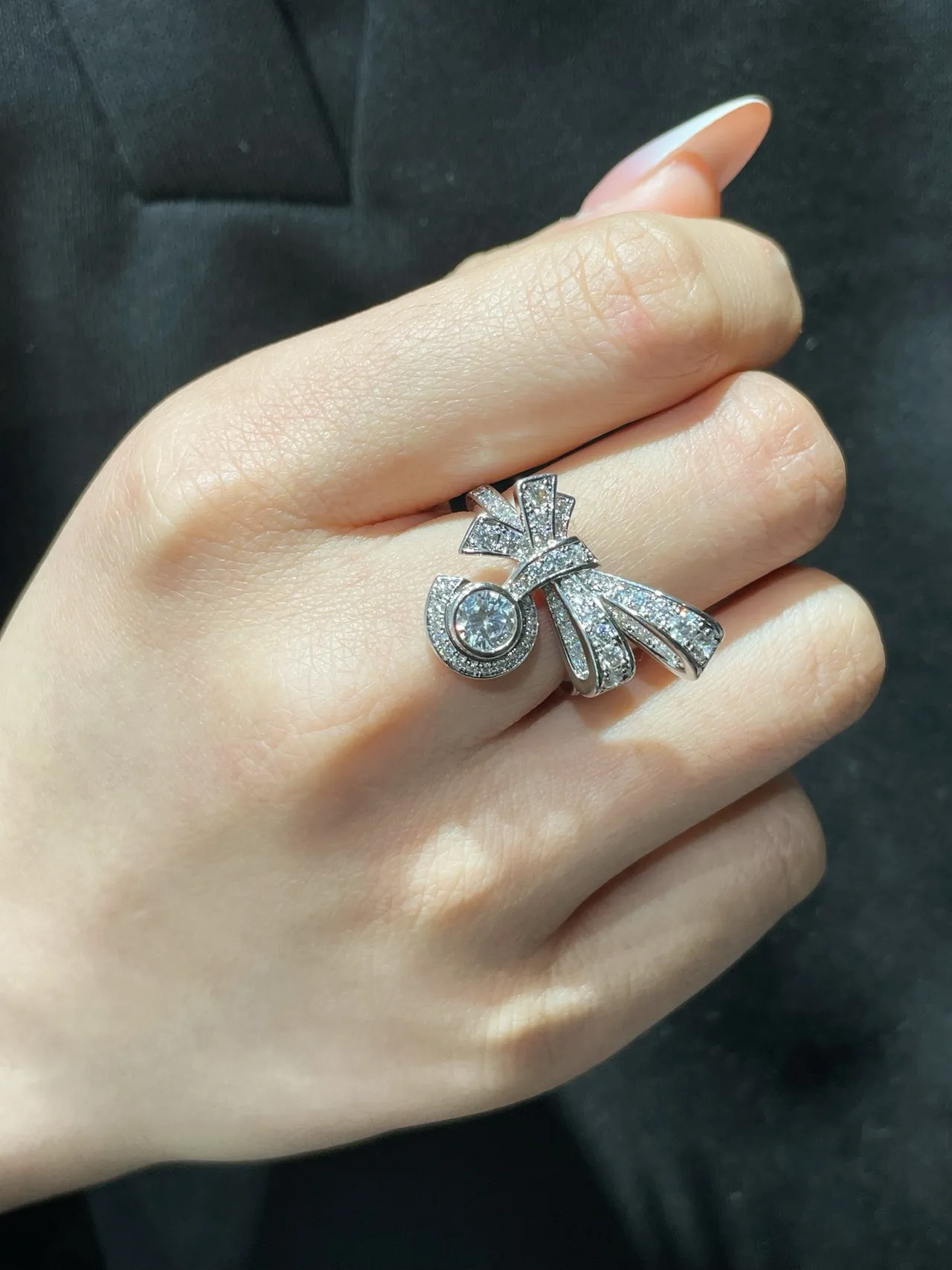 Tiffany & Co. Bow Pavé Diamond Halo Brooch 9