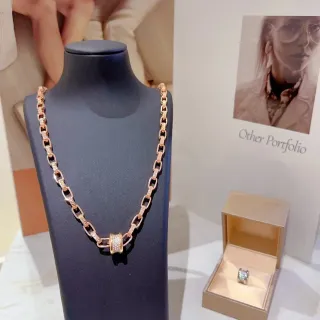 Tiffany & Co. HardWear Rose Gold Pavé Diamond Link Necklace