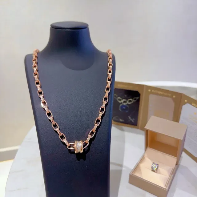 Tiffany & Co. HardWear Rose Gold Pavé Diamond Link Necklace 4