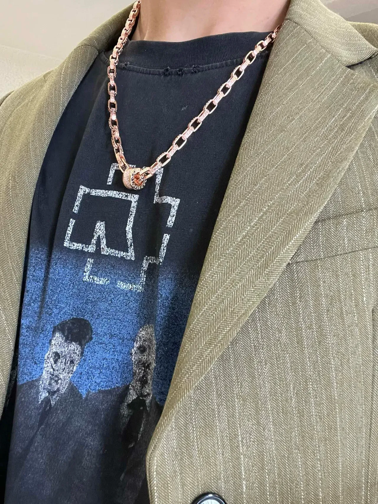 Tiffany & Co. HardWear Rose Gold Pavé Diamond Link Necklace 5