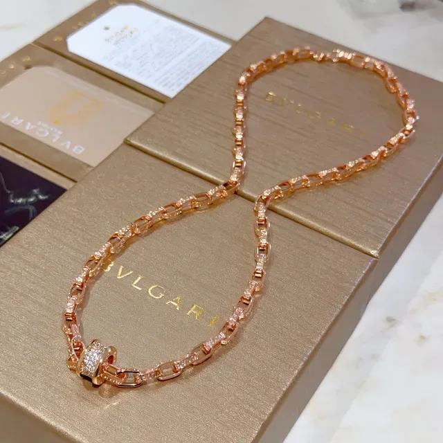Tiffany & Co. HardWear Rose Gold Pavé Diamond Link Necklace 6