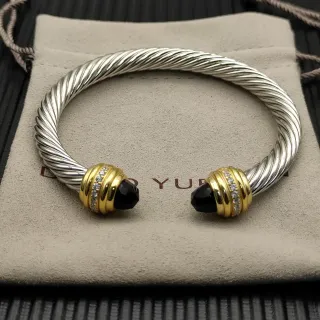 Tiffany & Co. HardWear Twisted Cable Bicolore Onyx Noir Bracelet