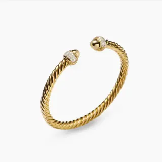 Tiffany & Co. HardWear Corde Tordue Capuchon Diamants Pavé Bracelet en Or