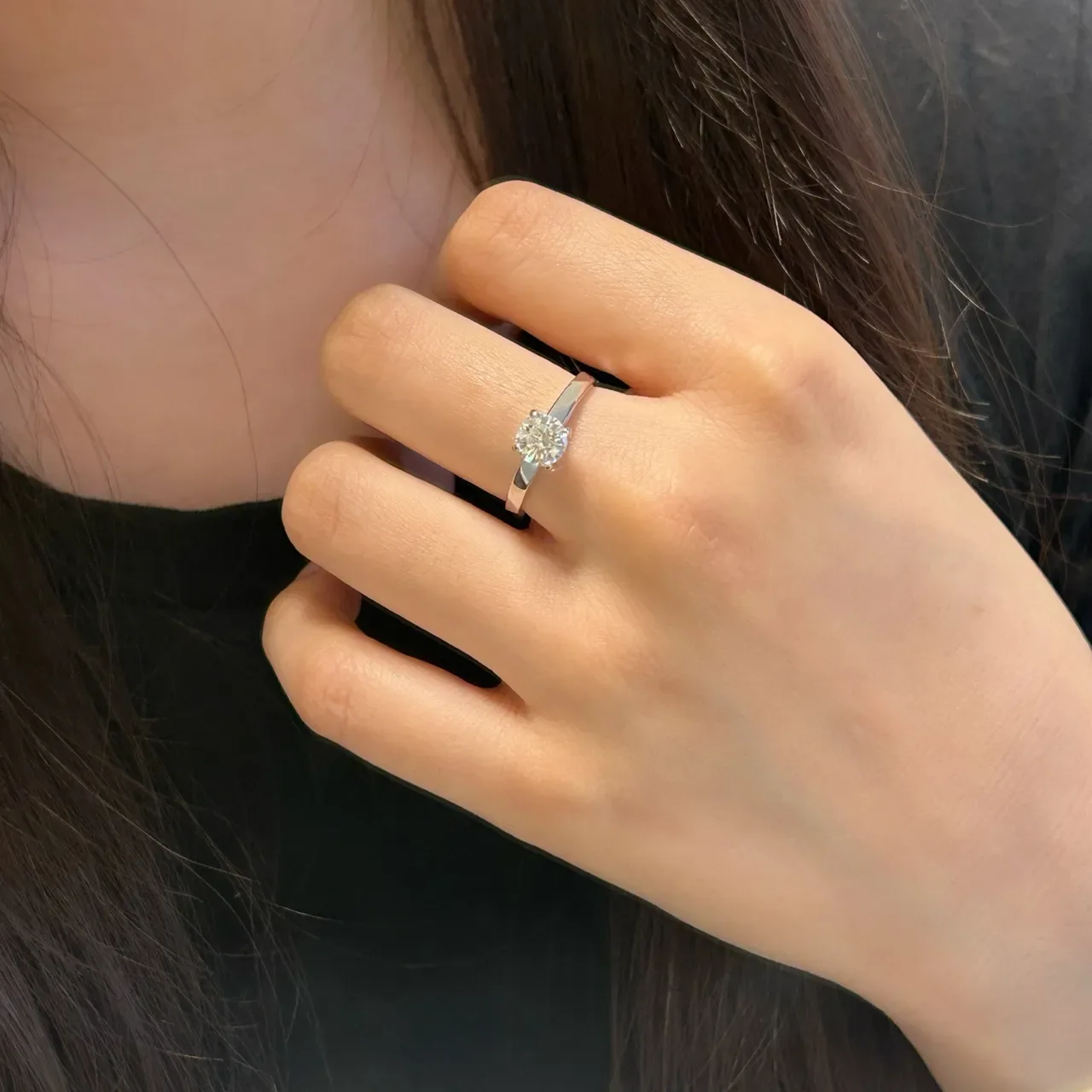 Tiffany & Co. Tiffany Setting Round Brilliant-Cut Solitaire Ring 9