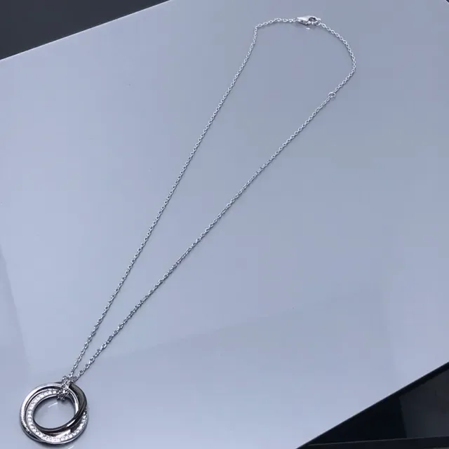 Tiffany & Co. Triple Interlocking Ring Pavé Necklace 3
