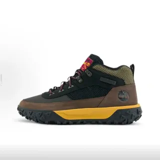 Timberland Black Brown Mid-Cut Boot Mesh-Suede Hybrid Upper Hiking Boots