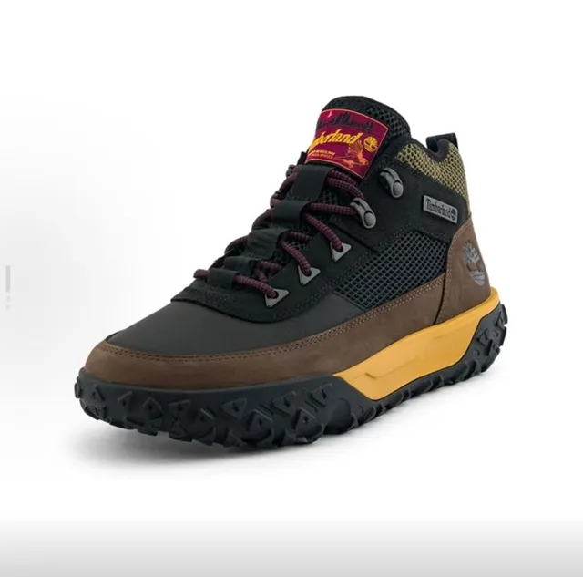 Timberland Preto Marrom Botina de Corte Médio Mesh-Suede Hybrid Upper Botas de Caminhada 4