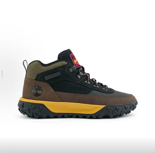Timberland Preto Marrom Botina de Corte Médio Mesh-Suede Hybrid Upper Botas de Caminhada 5