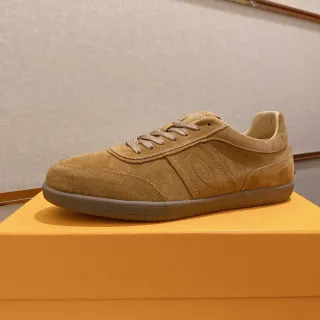 Tod's Gommino Brown Beige Suede Upper Low-Top Lifestyle Sneakers