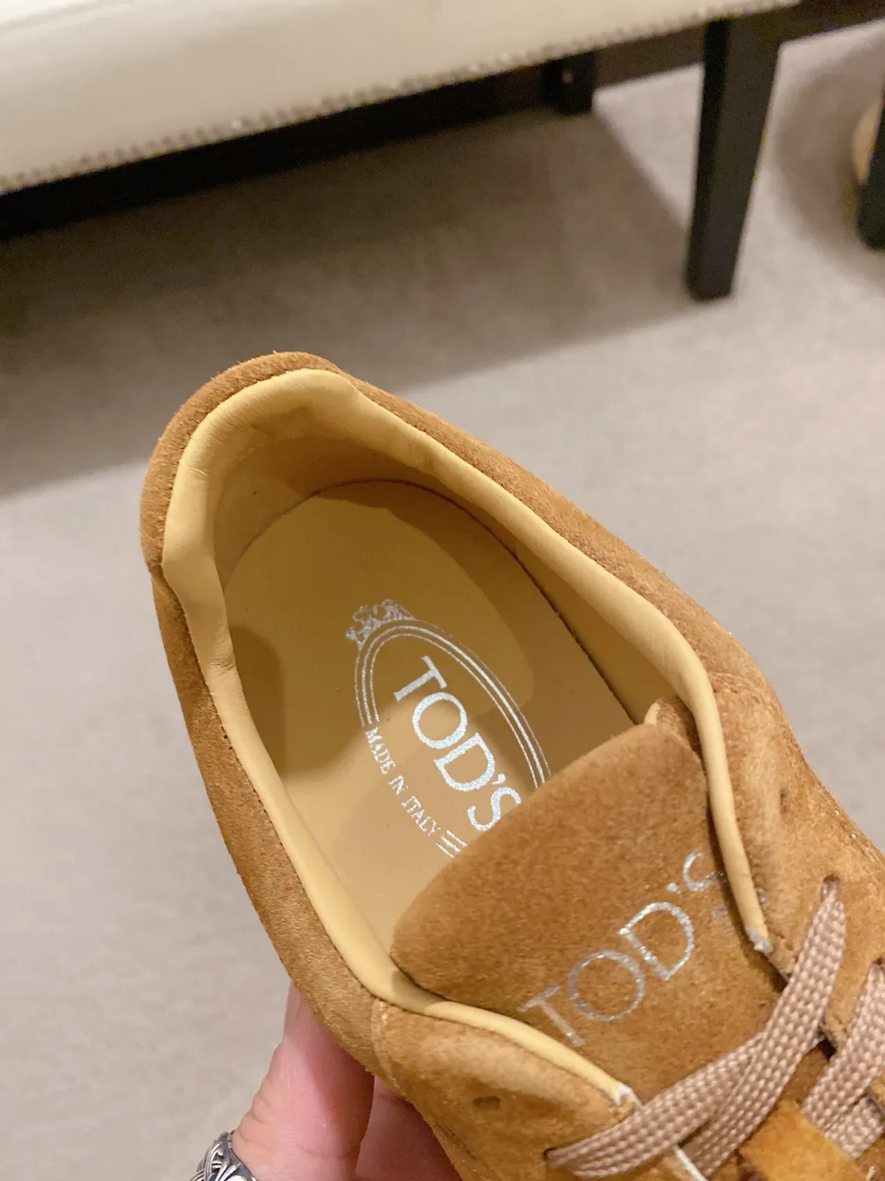 Tod's Gommino Brown Beige Suede Upper Low-Top Lifestyle Sneakers 5