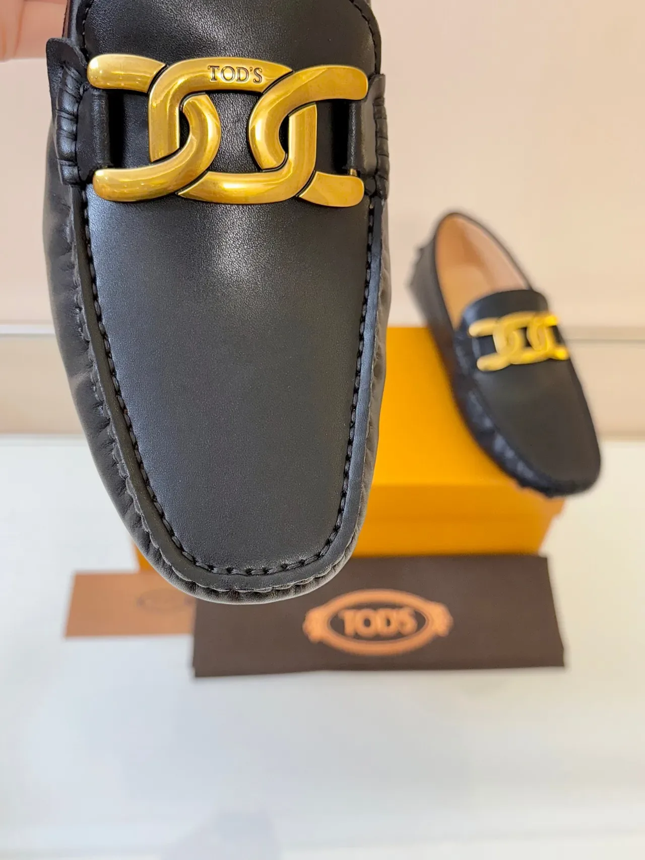 Tod's Horsebit Loafer Preto Dourado Couro Fivela Loafer 3