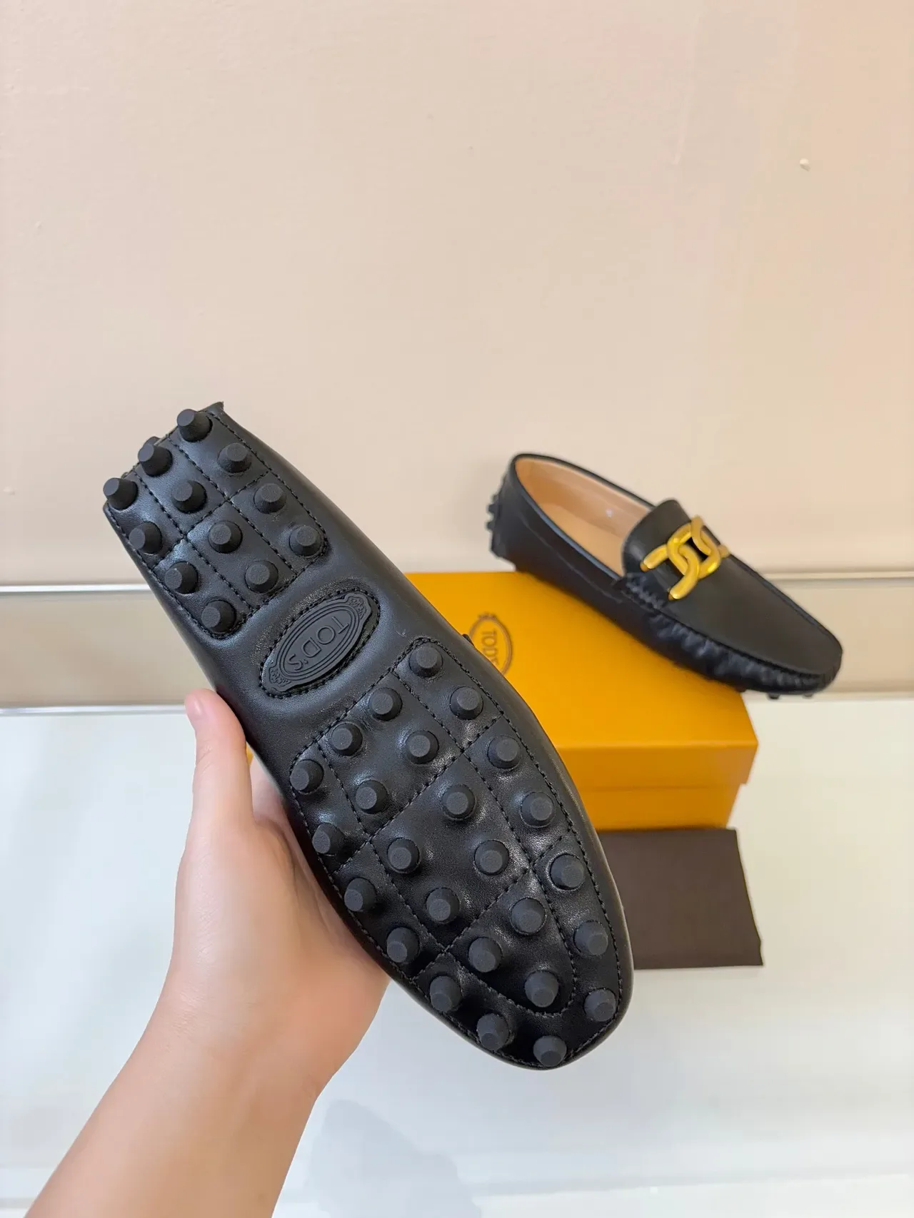 Tod's Horsebit Loafer Preto Dourado Couro Fivela Loafer 5