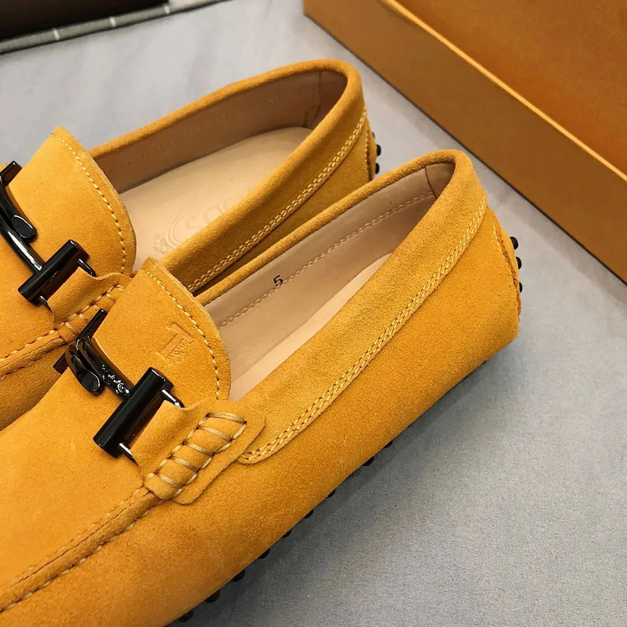 Tod's Horsebit Loafer Jaune Moutarde Suède 7