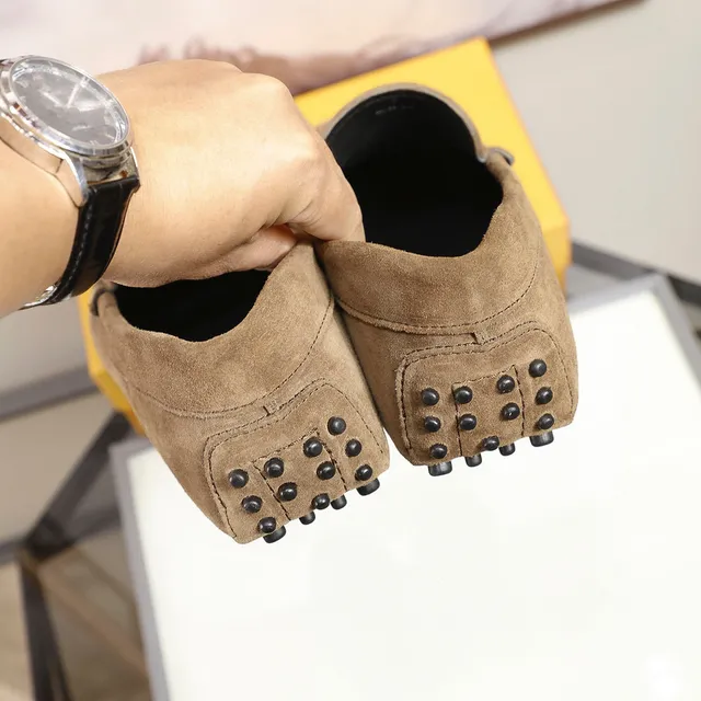 Tod's Marron Noir Suede Supérieur Moc-Toe Couture Mocassin 2