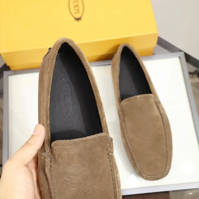 Tod's Marron Noir Suede Supérieur Moc-Toe Couture Mocassin 3