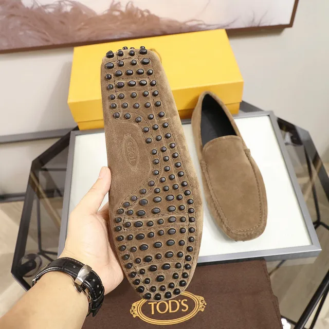 Tod's Marron Noir Suede Supérieur Moc-Toe Couture Mocassin 4