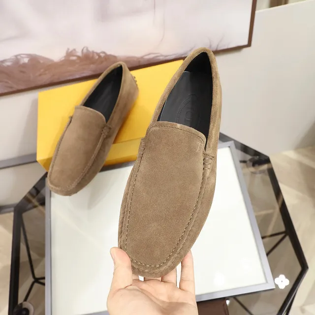 Tod's Marron Noir Suede Supérieur Moc-Toe Couture Mocassin 5