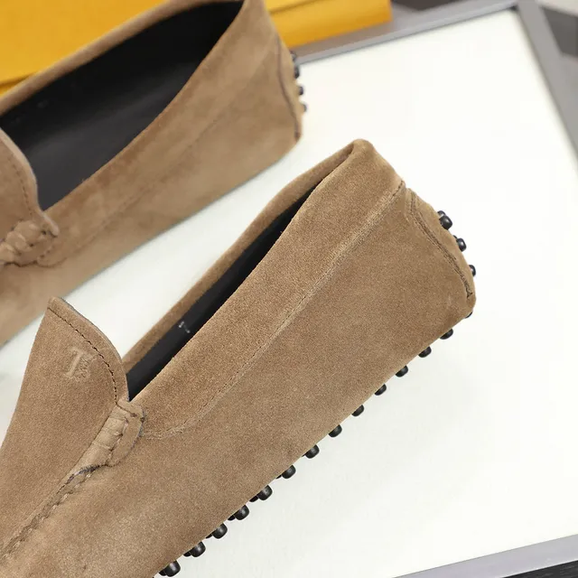 Tod's Marron Noir Suede Supérieur Moc-Toe Couture Mocassin 6